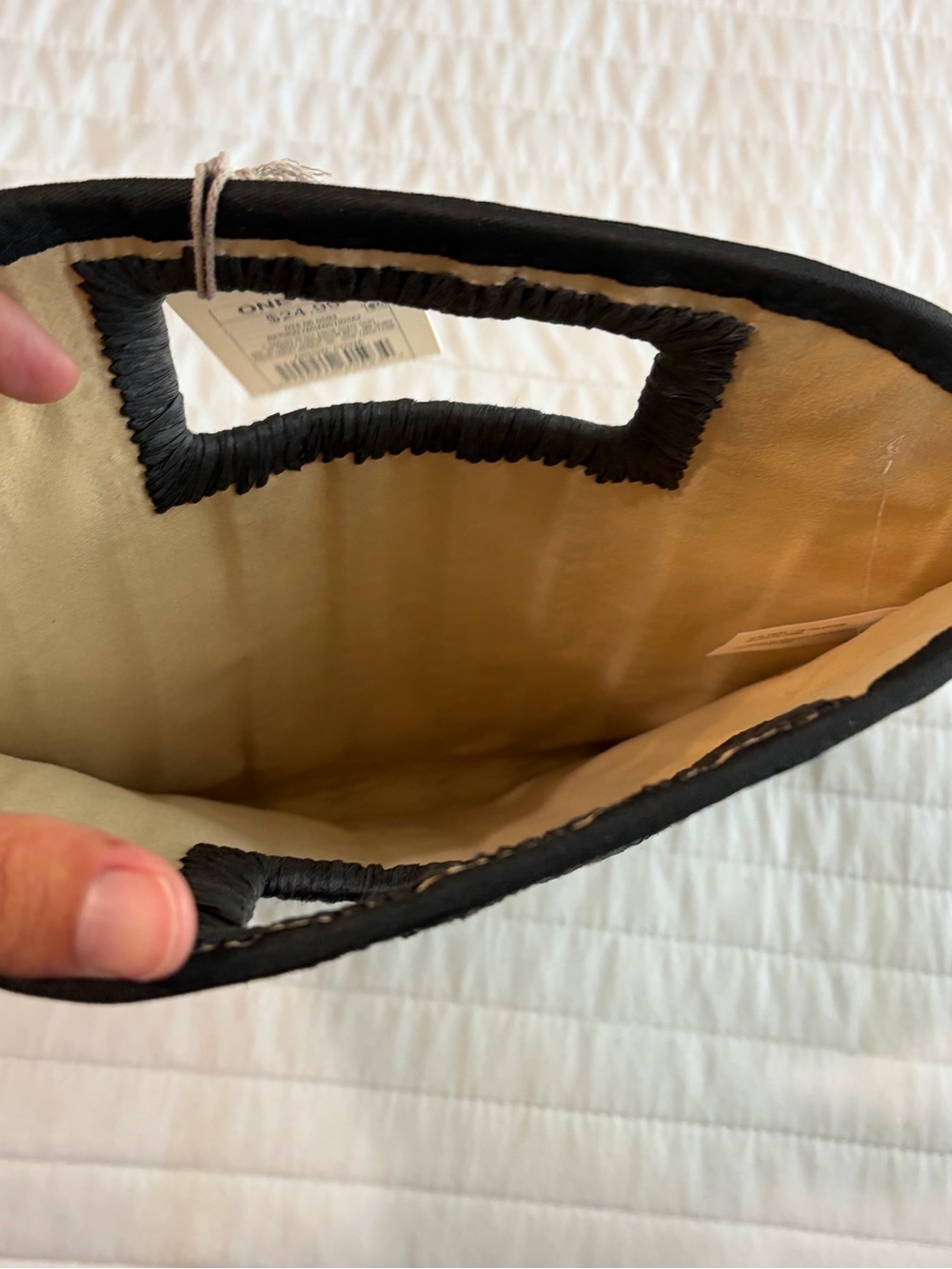a new day Beige Woven Mini Clutch with Black Trim - Picture 4 of 4